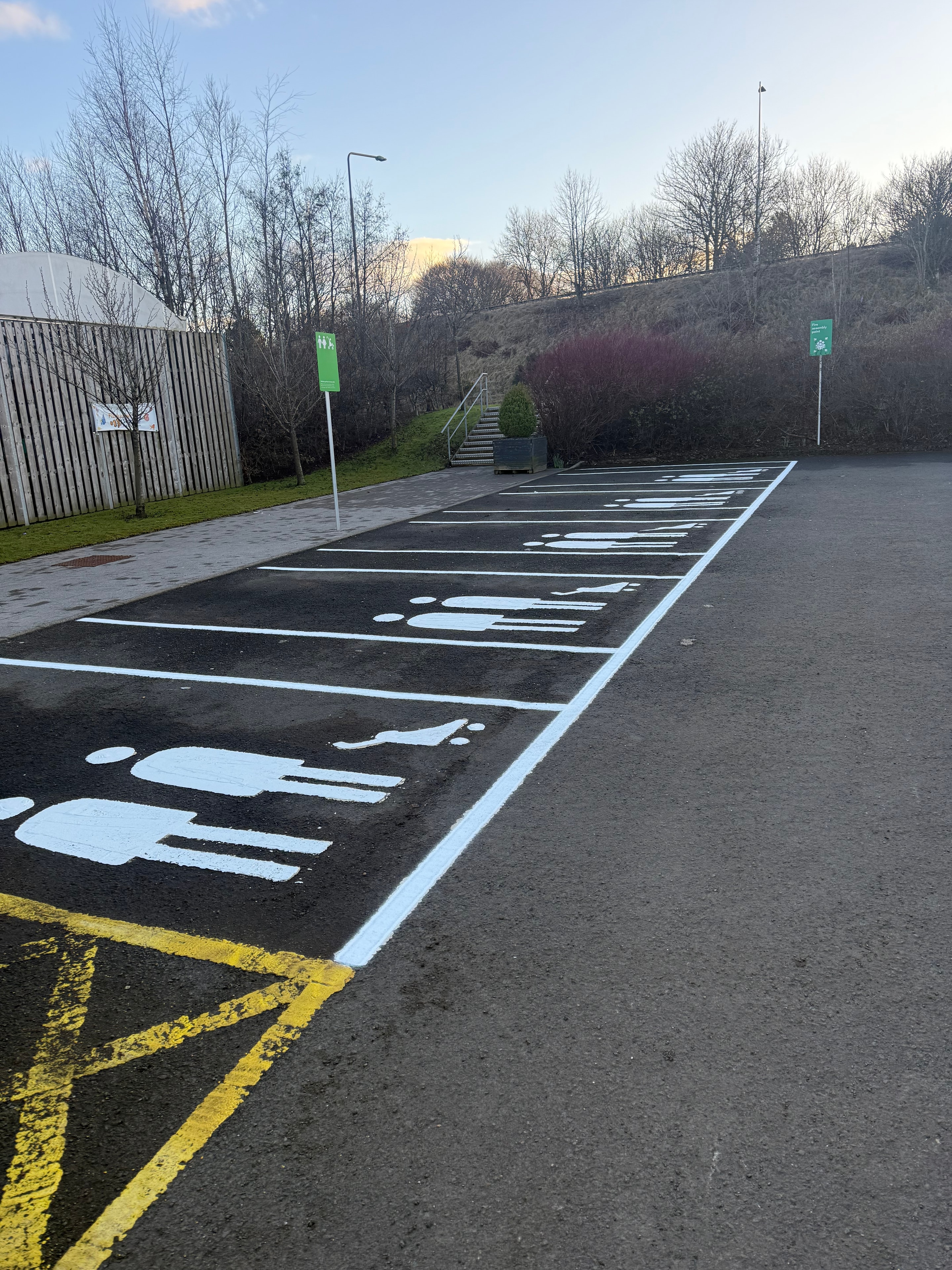 Markex playground footprint markings — Edinburgh